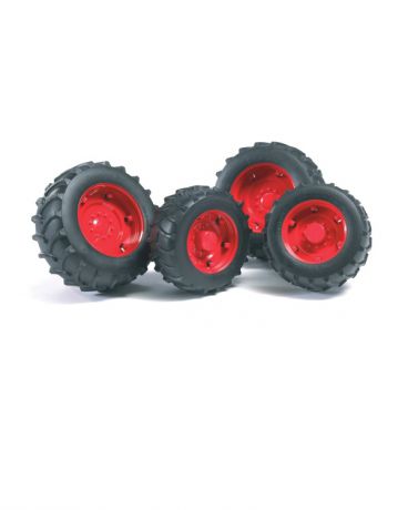 Bruder для системы сдвоенных колес с красными дисками, диаметр 10,4/8,5 см Bruder (Брудер)