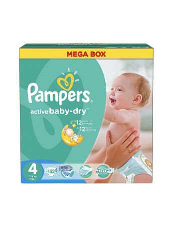 Pampers Подгузники Pampers Active Baby-Dry 8-14 кг, 4 размер, 132 шт