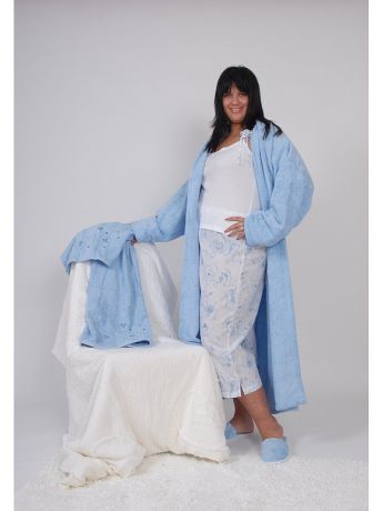 La Pastel Пижама (майка на бретелях+штаны укороченные) белый/голубой размер XS