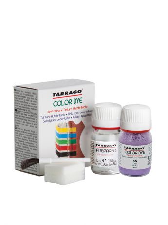 Краски для обуви Tarrago Краситель+очиститель  для гладкой кожи TDC05 COLOR DYE, стекло, 2 х 25мл. (055 сиреневый)
