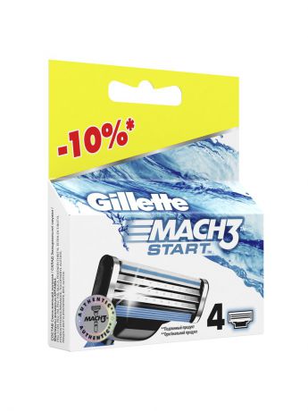 Кассеты для бритв GILLETTE Gillette Mach3 Start Сменные Кассеты Для Бритвы, 4 шт.