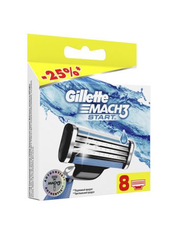 Кассеты для бритв GILLETTE Gillette Mach3 Start Сменные Кассеты Для Бритвы, 8 шт.