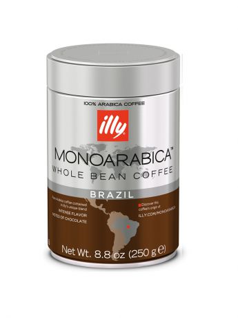 Кофе illy Кофе illy зерно моноарабика Бразилия, (красный), банка 250 гр.