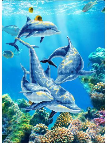 Наборы для поделок Цветной Алмазная мозаика Дельфин