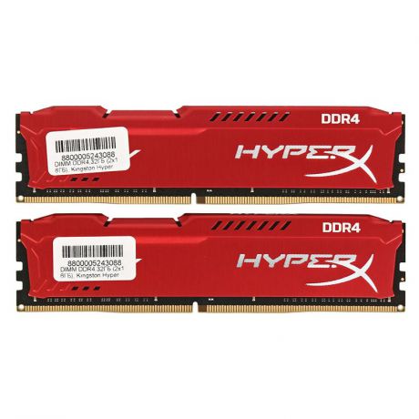 DIMM DDR4, 32ГБ (2x16ГБ), Kingston HyperX Fury Red, HX424C15FRK2/32