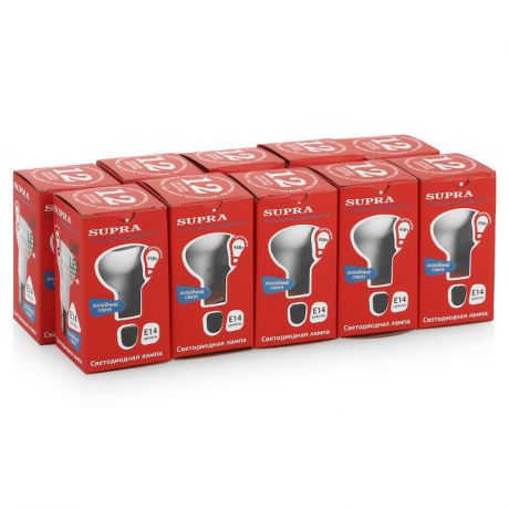 Упаковка ламп LED 10 шт Supra ЭКО SL-LED-ECO-R50-5W/4000/E14-N