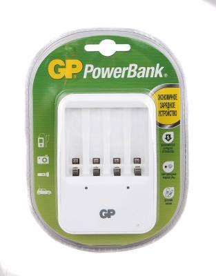 Зарядное устройство GP PowerBank для 4-ех аккумуляторов GPPB420GS-2CR1