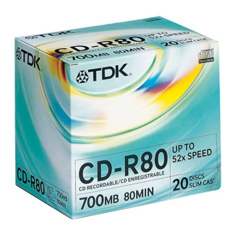 CD-R, TDK, D-View, 700Mb, 80min, 52x, slim,