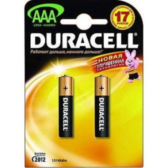 Батарейка AAА Duracell, 2 штуки