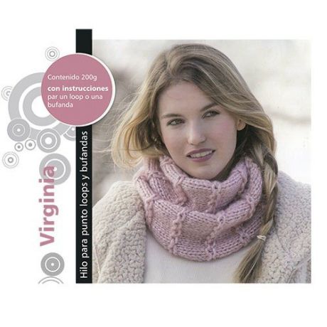 Набор для вязания шарфа Virginia 2*100гр 2*93м (62% полиамид, 38% полиакрил) розовый металлик