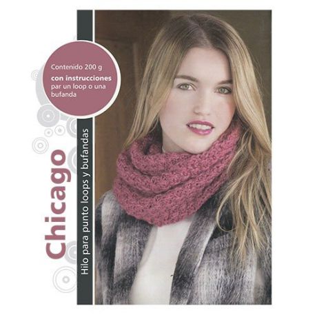 Набор для вязания шарфа Chicago 4*50гр 4*49м (62% полиакрил, 38% шерсть) красный