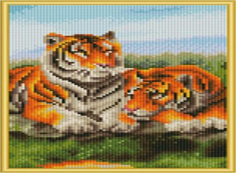 Набор для творчества, Алмазная мозаика Семья тигров (класс.) 22*32см, (29цв.) AC22006