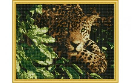 Набор для творчества, Алмазная мозаика Леопард (класс) 40*50см, (17цв.) AC4006