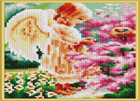 Набор для творчества, Алмазная мозаика Ангел в саду (класс.) 22*32см, (23цв.) AC22005