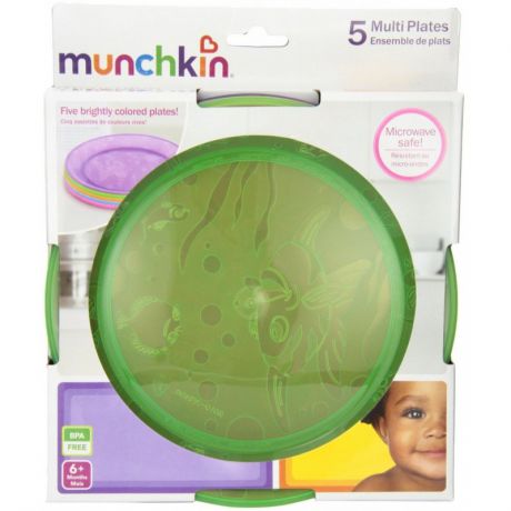 Munchkin Набор детских цветных пластиковых тарелок 5 шт