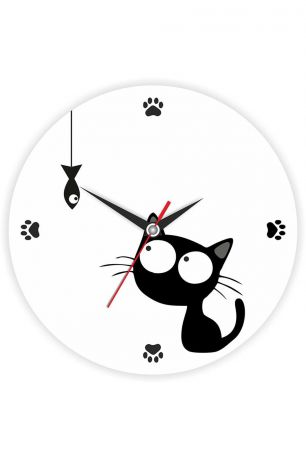 Часы настенные "Котенок с рыбкой"