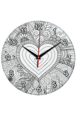 Часы раскраска "Сердце"
