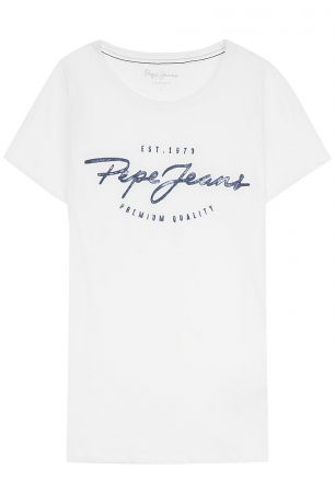 Белая футболка с логотипом бренда