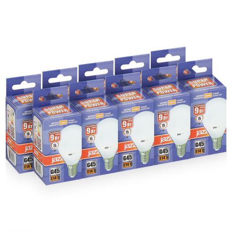 Упаковка ламп LED 10шт Jazzway PLED- SP G45 9w E14 3000K