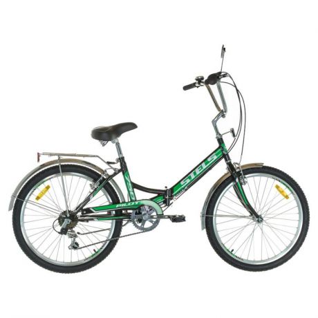 Велосипед Stels Pilot-750 24" (Z010) (2018), колесо 24, рама 16 чёрный/зелёный
