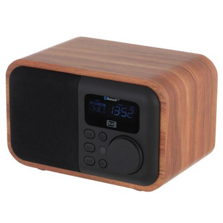 Радиоприемник MAX MR-332 Bluetooth, FM радио, MP3/WMA с USB/microSD,Li-ion аккумулятор, Время работы более 8 часов, цвет Brown Wood/Black