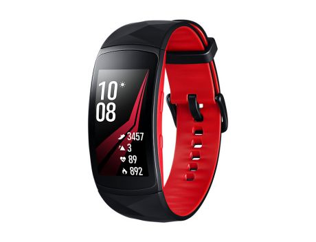 Смарт-часы Samsung Galaxy Gear Fit 2 Pro 1.5" Super AMOLED черный/красный SM-R365NZRASER
