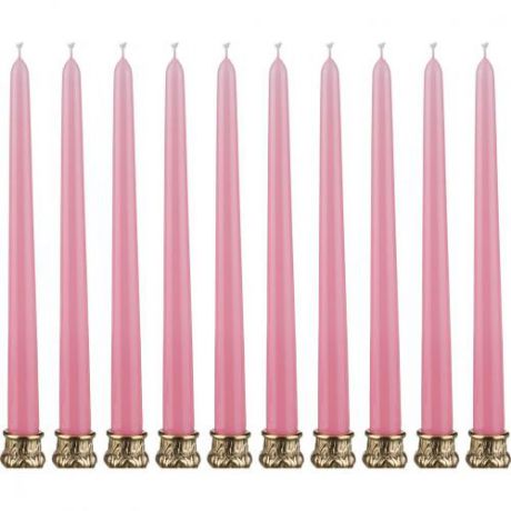 Набор свечей Adpal, 29 см, 10 шт, розовый