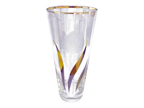 ваза CRYSTALEX Золотой тюльпан 29см стекло золото дошлифовка