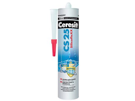 затирка-герметик CERESIT CS 25 силиконовая 280 мл графит