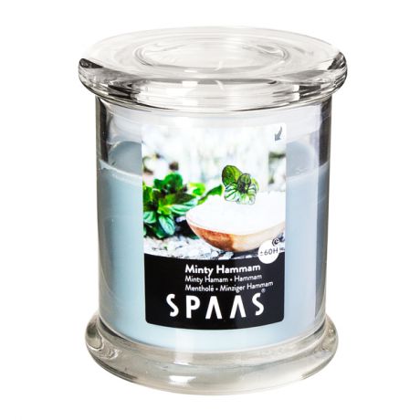 свеча в стекле SPAAS Арома Премиум Мятный хаммам 9х10см 60ч/г аромат.