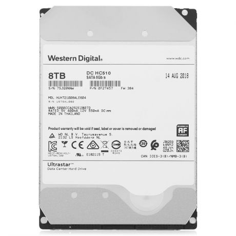жесткий диск HDD 8ТБ, Western Digital Ultrastar He10, HUH721008ALE604, 0f27457