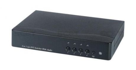 Коммутатор SC&T DS04A для DVI- и стерео аудиосигналов 4 входа 4хDVI-I 4хTRS 1 выход 1хDVI-I 1хTRS