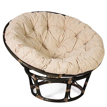 Кресло из натурального ротанга Папасан (Papasan 23/01) + Подушка Доступные цвета: Antique brown (античный чёрно-коричневый)