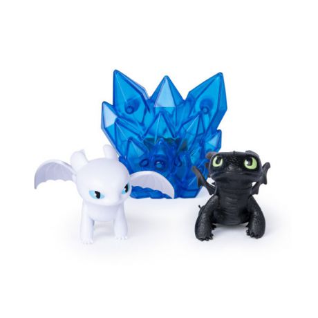 Dragons 66629 Дрэгонс 2 фигурки светящихся дракончиков и люминесцентный кристалл