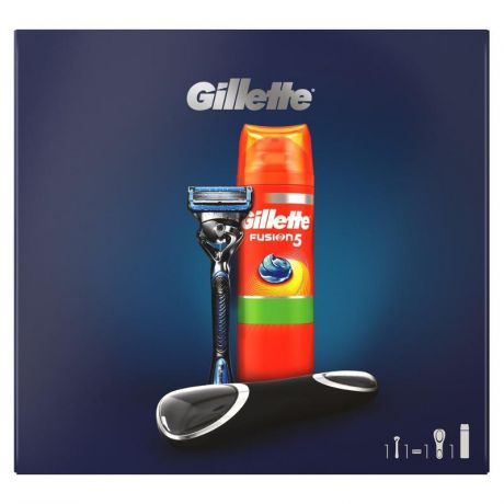 Подарочный набор Gillette Fusion5 ProShield Chill (Бритва + 1 кассета + Гель для бритья д/чувствствительной кожи, 200мл + Дорожный чехол)