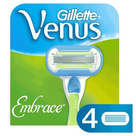 Сменные кассеты для бритвы Gillette Venus Embrace, 4 шт.