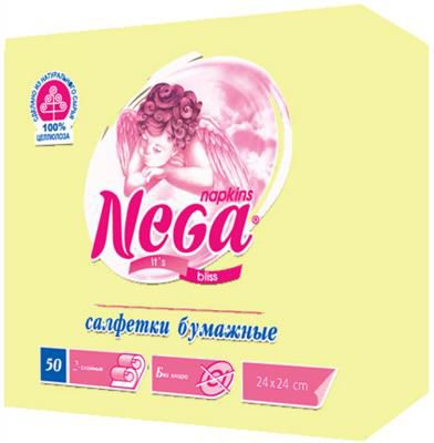 Салфетки бумажные Nega нетканные без отдушки 50 шт