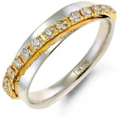 Кольцо с 14 бриллиантами из белого золота
