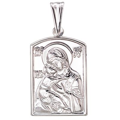 Подвеска-иконка "Богородица Владимирская" из серебра