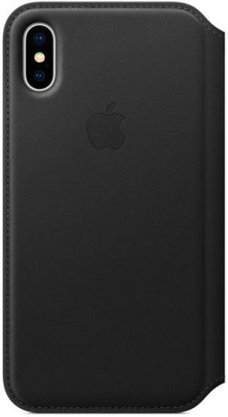 Клип-кейс Apple Leather Folio для iPhone X (черный)