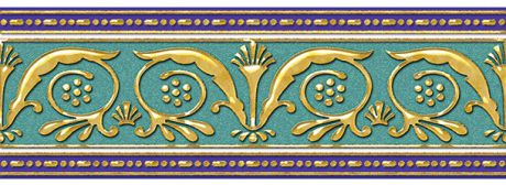Бордюр Ceramique Imperiale Золотой бирюзовый (05-01-1-93-03-71-905-0) 9х25
