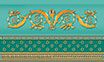 Бордюр Ceramique Imperiale объемный Золотой бирюзовый (13-01-1-25-43-71-910-0) 15х25