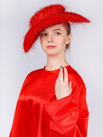 Шляпа карнавальная Gala-Вальс люрекс, красный