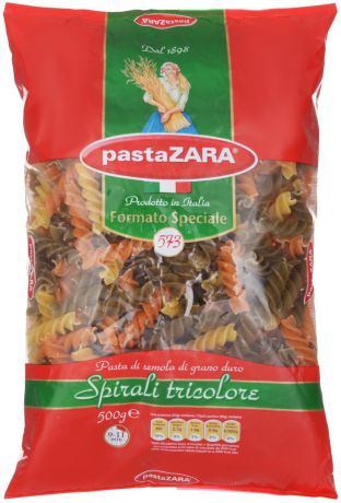 Pasta Zara Спираль трехцветная макароны, 500 г