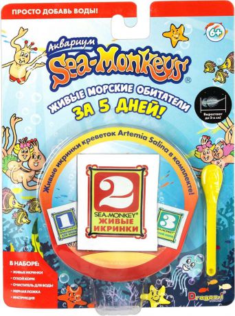 Набор с расходными материалами Sea-Monkeys: корм, 50 икринок, очиститель для воды, мерная ложка