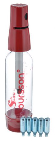 Сифон Oursson "Soda Sparkle", цвет: прозрачный, красный, 1 л