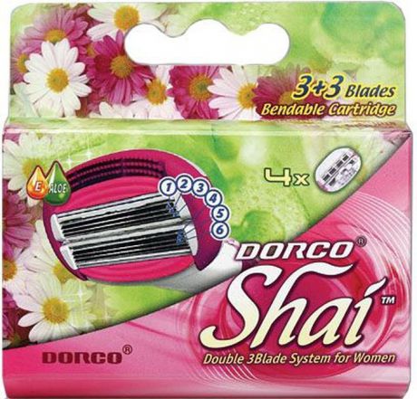 Dorco Kассеты для бритья "Shai 3+3", женские, 4 шт.