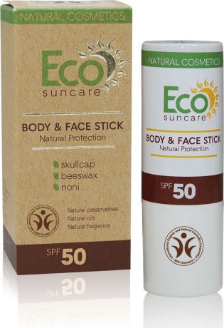 Eco Suncare Натуральный солнцезащитный карандаш для чувствительных участков кожи лица и тела -Natural Sun Protection Body & Face Stick SPF 50 -17г