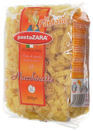 Pasta Zara Фантазия Машинки макароны, 500 г