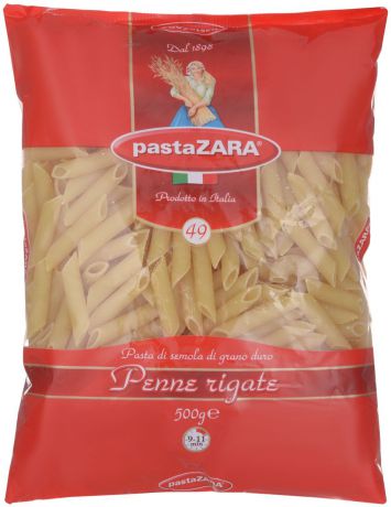 Pasta Zara Перо среднее рифленое макароны, 500 г